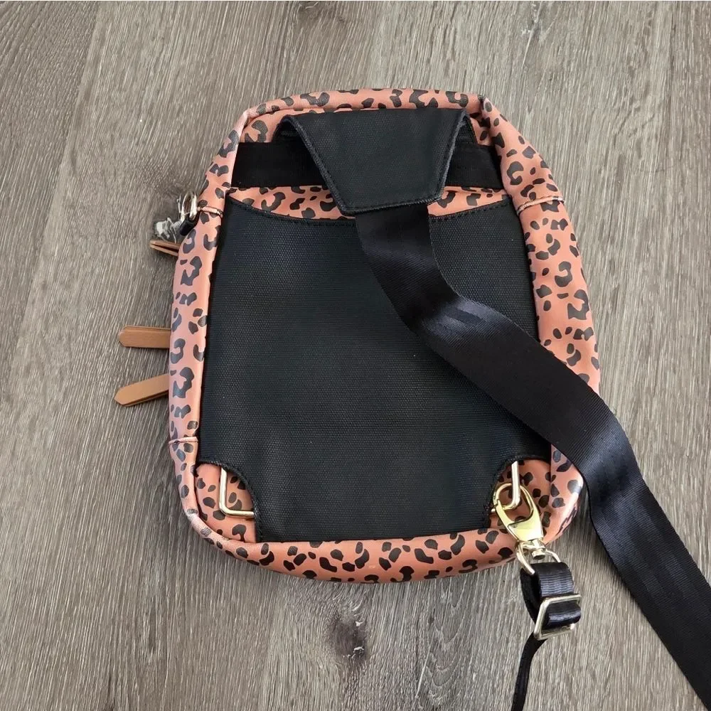 Petunia Pickle Bottom Criss-Cross Sling Bag in Leopard Print